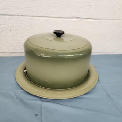 VINTAGE WEST BEND GREEN METAL CAKE CARRIER