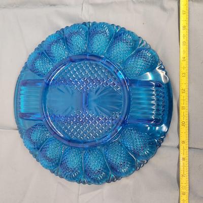 BEAUTIFUL VINTAGE COBALT BLUE GLASS EGG DISH