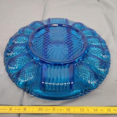 BEAUTIFUL VINTAGE COBALT BLUE GLASS EGG DISH