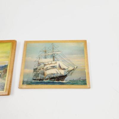 VINTAGE WOODEN PLAQUE ART