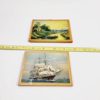 VINTAGE WOODEN PLAQUE ART