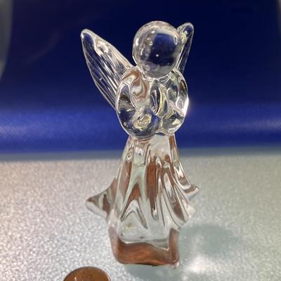 CRYSTAL LEADED GLASS PRAYING ANGEL FIGURAL