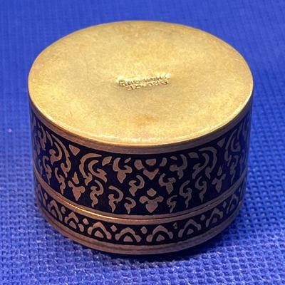 DETAILED BRONZE CLOISONNE PILLBOX THAILAND