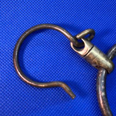 ANTIQUE BRASS METAL HOOK WITH 3" RING