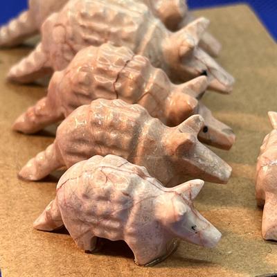 CARVED STONE ARMADILLO FAMILY 6 PIECES