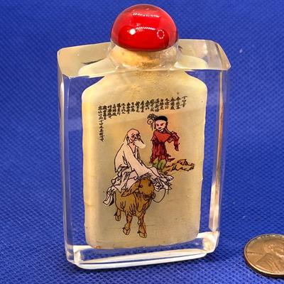 OPIUM BOTTLE CRYSTAL GLASS OUTER, ASIAN INTERIOR