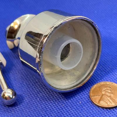 SILVER PLATED POURING SPOUT w/TINY STOPPER