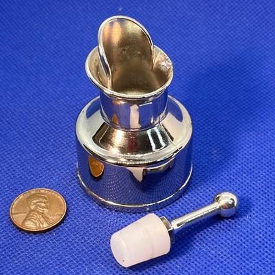 SILVER PLATED POURING SPOUT w/TINY STOPPER