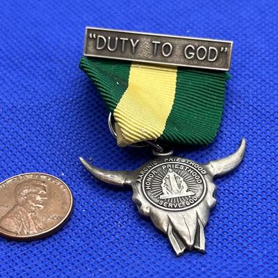 LDS DUTY TO GOD AWARD PIN WITH RIBBON