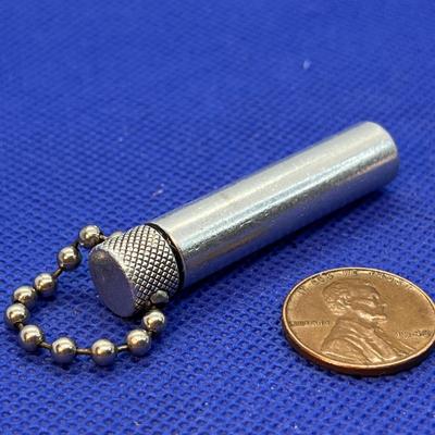 SMALL METAL VIAL WITH SCREW TOP AND RUBBER SEAL