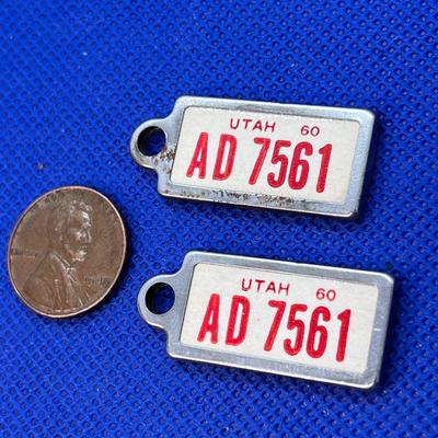 VINTAGE DAV UTAH MINI LICENSE PLATES PAIR 1960
