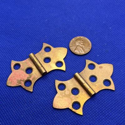 VINTAGE BRASS HINGES PAIR