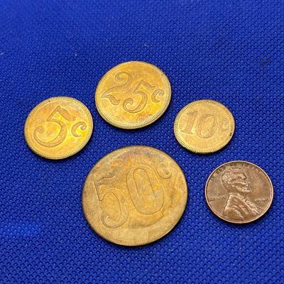 4 PC. VINTAGE TOKENS 