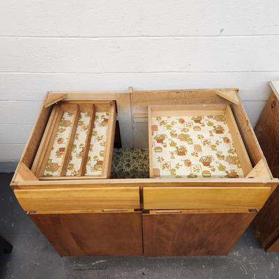 VINTAGE SOLID WOOD KITCHEN / UTILTY CABINET #1