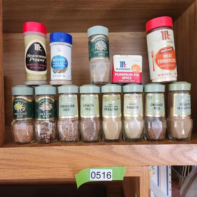 13 pieces Vintage McCormick Spices Bottles Tins 1960-1980's