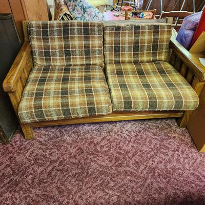 Vintage Rustic Mid Century Sofa Loveseat 53