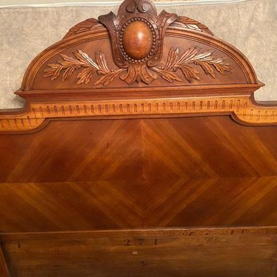 Antique French solid wood, double bed