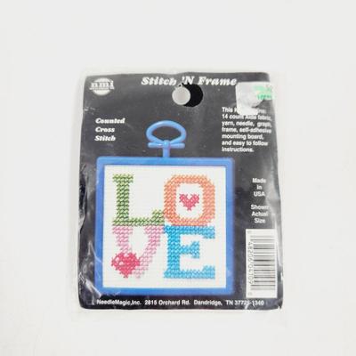 NEW STITCH N FRAME LOVE COUNTED CROSS STITCH