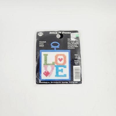 NEW STITCH N FRAME LOVE COUNTED CROSS STITCH