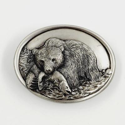 SISKIU BUCKLE CO PEWTER BEAR BUCKLE