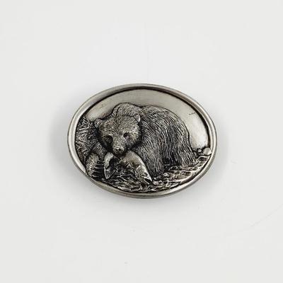 SISKIU BUCKLE CO PEWTER BEAR BUCKLE