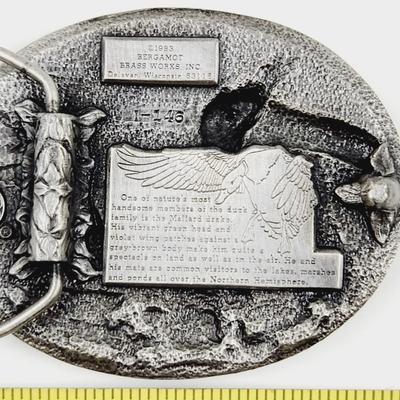 BERGAMONT PEWTER MALLARD DRAKE BELT BUCKLE