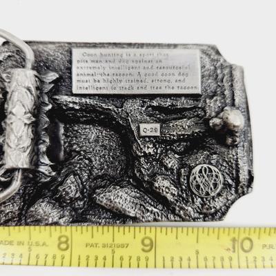 SISKIYOU PEWTER "COON HUNTING" BELT BUCKLE