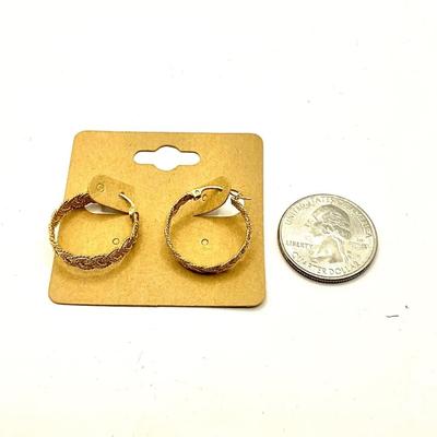 1583 14k yellow gold Braided Hoop Earrings