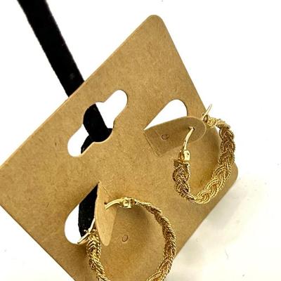 1583 14k yellow gold Braided Hoop Earrings
