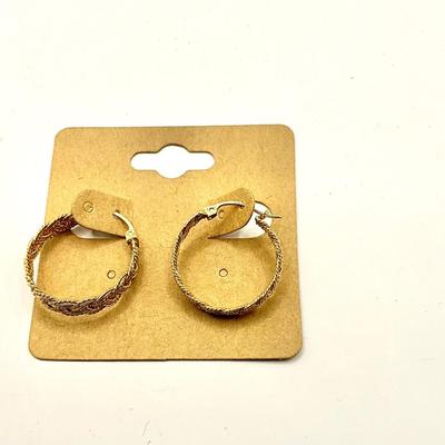 1583 14k yellow gold Braided Hoop Earrings
