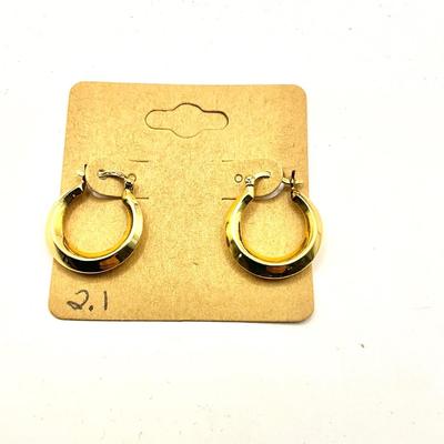 1655 14k Yellow Gold Solid Hoop Earrings