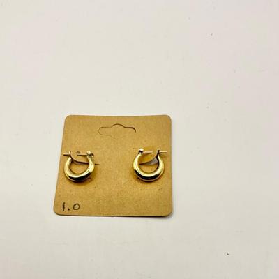 1657 14k Yellow Gold Small Plain Polished Hoop Earrings