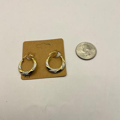 1659 14k Yellow & White Gold Hoop Earrings