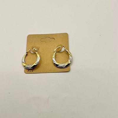 1659 14k Yellow & White Gold Hoop Earrings
