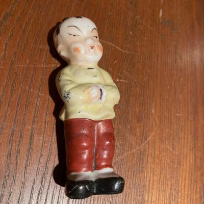 Vintage made in occupied Japan demitasse teacups with saucers and little boy