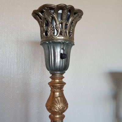 ANTIQUE BRASS BASE FLOOR LAMP