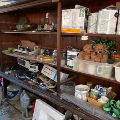 Shelf with contents
