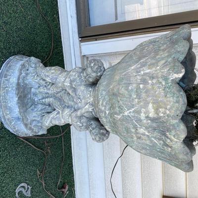 Pair angel-cherub planters