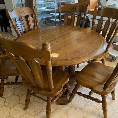 Vintage dining table chairs set