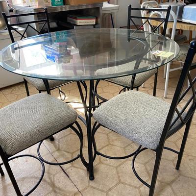 Glass top dining table chairs