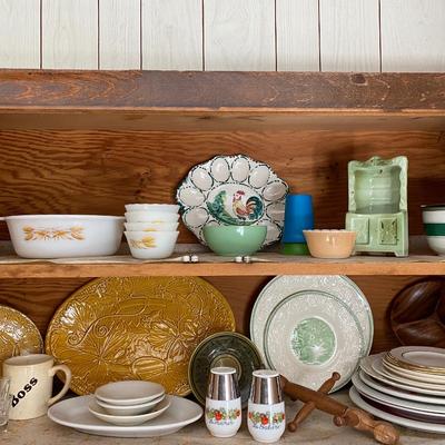Kitchen cabinet vintage items lot