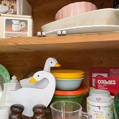 Kitchen cabinet vintage items lot