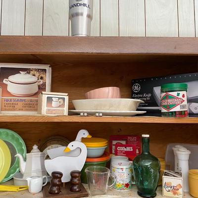 Kitchen cabinet vintage items lot