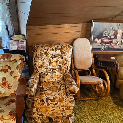 Vintage chairs, accent table