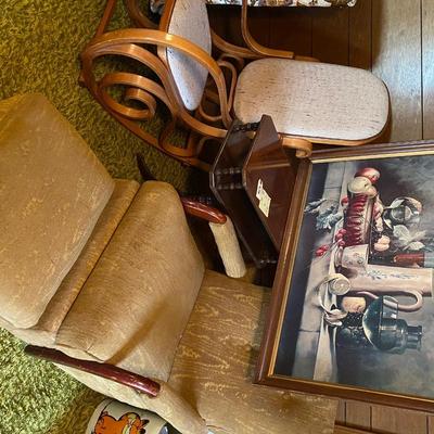 Vintage chairs, accent table