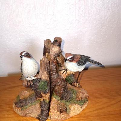 YORK MANTAL CLOCK-BIRD BOOKENDS-STONE ASHTRAY