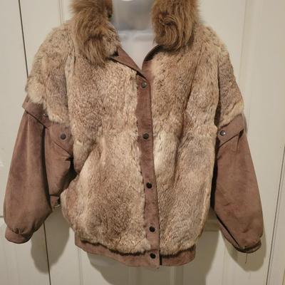 Unique 1 of a kind Rabbit and Suede jacket