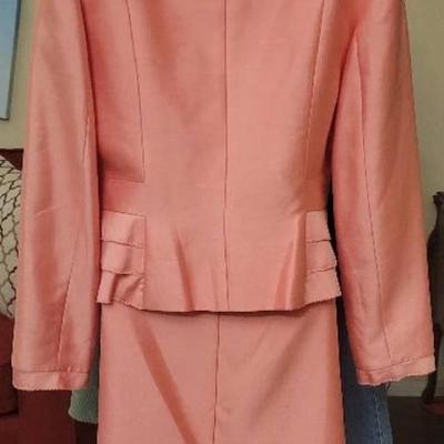 60's Albert Nipon Peach colored silk suit