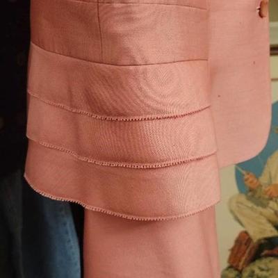 60's Albert Nipon Peach colored silk suit