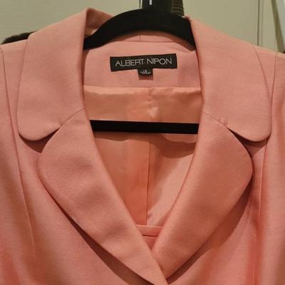 60's Albert Nipon Peach colored silk suit
